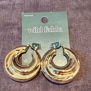 BRAND NEW Wild Fable Glossy Gold Hoop Earrings